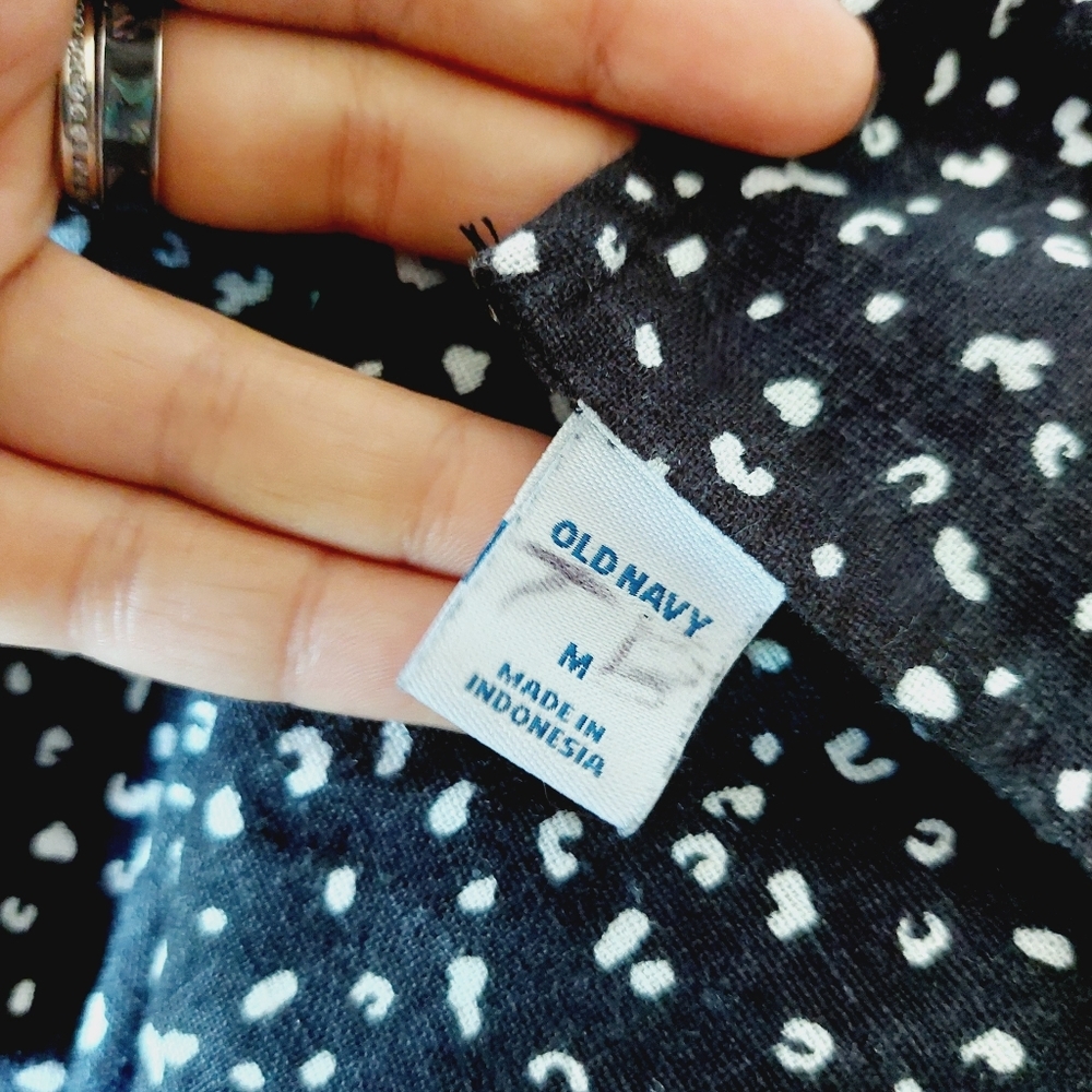 Old Navy | Linen Halter Mini Dress Neutral Leopard Print Keyhole P661 - Picture 7 of 10